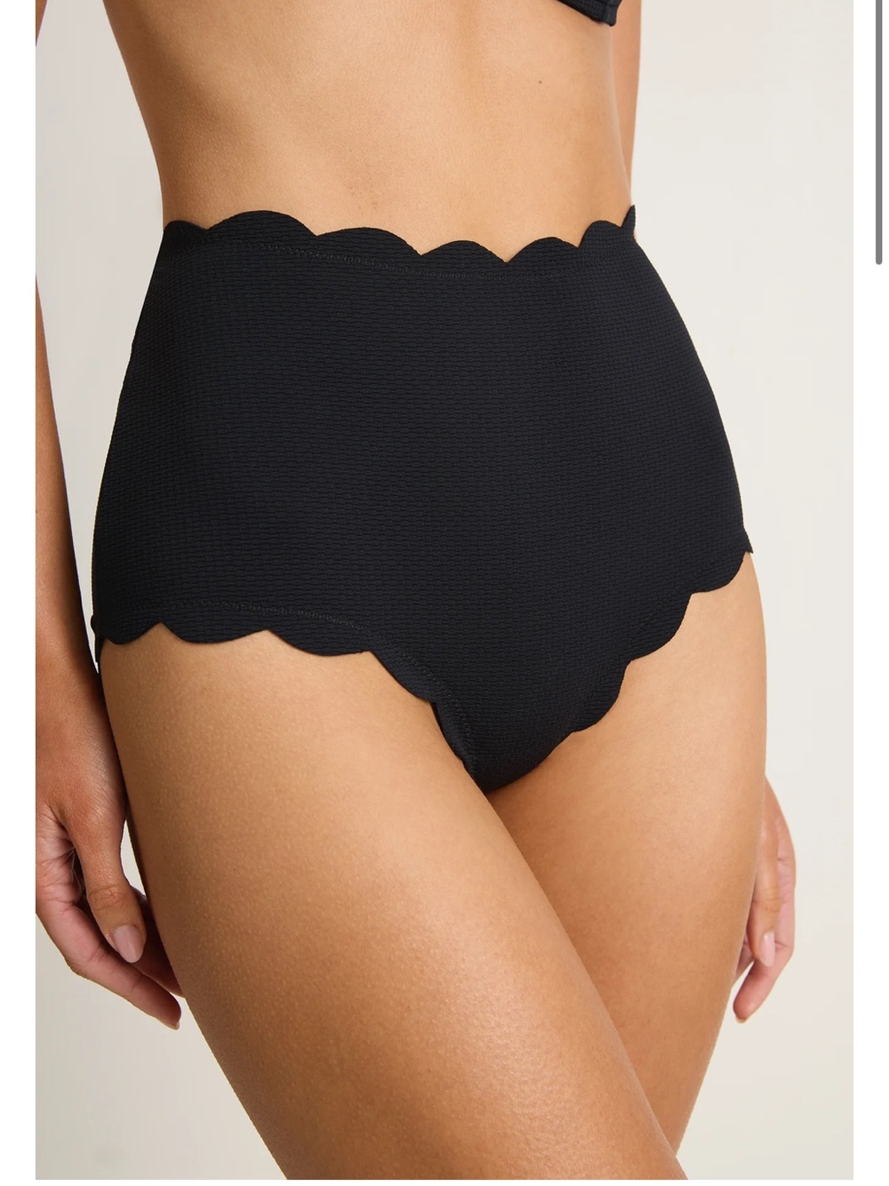 Marysia scallop high waist bikini bottom size small black